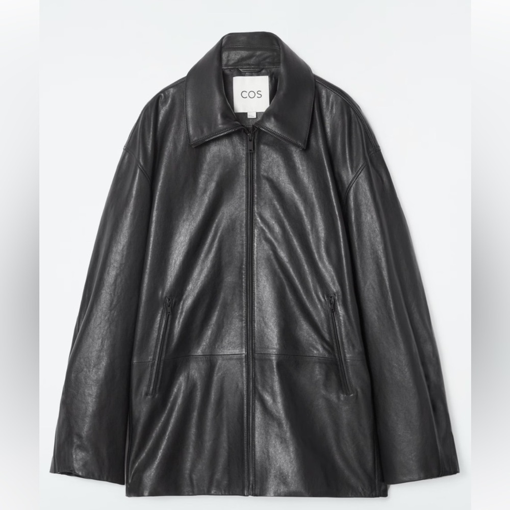 COS leather waisted trucker jacket